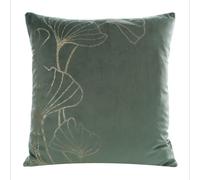 Taie d'oreiller décorative 45x45 Blink 11C menthe or feuilles de ginkgo velours Eurofirany