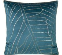 Taie d'oreiller décorative 45x45 Musa 1 bleu foncé avec imprimé feuille d'or velours Limited Edition Eurofirany
