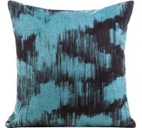 Taie d'oreiller décorative 45x45 Niebla turquoise noir avec motif velours Eurofirany