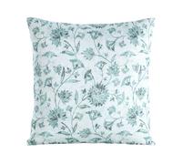 Taie d'oreiller décorative 45x45cm motif floral menthe