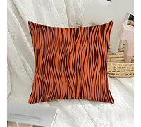 Taie d'oreiller décorative carrée taie d'oreiller Douce Orange Peau de Tigre Animaux continu Faune Abstraite Afrique Africaine Noire Structure Camouflage Housse de Coussin pour canapé Chambre voitur