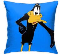Taie D'oreiller Décorative Douce Daffy Duck Bleu Taie D'oreiller Carrée Housse De Coussin Confortable Housse De Coussin De Luxe Pour Canapé-Lit, Chaise, Voiture, Décoration D'intérieur (45,7 X 45,7 Cm