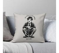 Taie d'oreiller décorative en velours et polyester avec inscription « As I Began To Love Myself » Charlie Chaplin