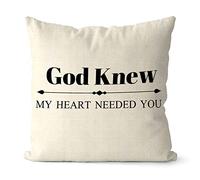 Taie d'oreiller Dieu Savait Que Mon Cœur Avait Besoin De Toi À La Ferme Housse De Coussin Résistant Housse Oreiller Respirant Protege Oreiller pour Chambre Balcon Canapé 45X45CM