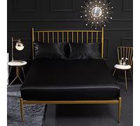 Taie d'oreiller, draps ajustés argentés Couleurs de Couleur Solide draps Queen Satin pour lit à doutes de lit à doutes d'oreiller, 2,2pillowcase 50x100cm