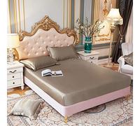 Taie d'oreiller, draps de lit en Satin Lisse Solide à Double draps à Double draps élastique Couvercle de Matelas, 11,2 taies d'oreiller 48x74cm