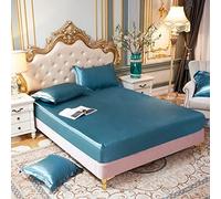 Taie d'oreiller, draps de lit en Satin Lisse Solide Couvercle de Matelas de Bande élastique à Double draps à Double Nappe, taie d'oreiller 16,2 48x74cm
