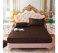 Taie d'oreiller, draps de lit en Satin Lisse Solide Couvercle de Matelas de Bande élastique à Double Nappe, taie d'oreiller 21,2 48x74cm