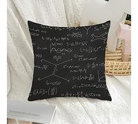 Taie d'oreiller Éducation Blanche Utilisée Science Physique Tableau Noir Tableau Mathématiques Réelles Équations De Cordes Physiques Taie Oreiller Lavable Housse De Coussin pour Salon, 45x45cm