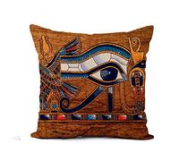 Taie d'oreiller Egypt Egyptian Papyrus Depicting The Eye Hieroglyphics Pharaoh Housse Oreiller Résistant Housse De Coussin Décoratives Protege Oreiller pour Salon Chambre Bureau 45X45CM