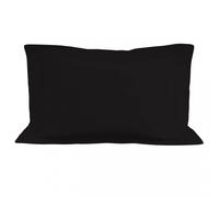 Taie D'oreiller En Coton 57 Fils 50x70 Cm Uni Noir, Par Soleil D'ocre