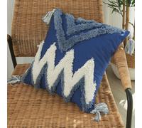 Taie D'oreiller En Coton À Franges, Bleu, Style Nordique, Luxe, Broderie Géométrique, Décoration De Maison, Coussin De Canapé Moderne, Nouvelle Collection