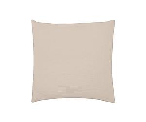 Taie d'oreiller en Double Gaze de Coton lavée, Tendresse, Beige Naturelle, 65x65 cm, Essix