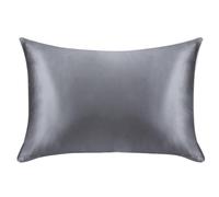 Taie d'oreiller en imitation soie, Taie d'oreiller en soie émulation multicolore 50x(66-75) cm(Dark Gray 1pcs,50x66cm)
