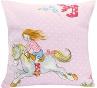 Taie d'oreiller en jersey 40x40 Cheval et fille rose 2406 Exclusive Darymex