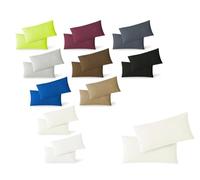 Taie d'oreiller en jersey Basse 2 Pack Lot de Housse de coussin avec fermeture éclair 5 tailles de haute qualité, Coton, naturel, 40 x 80 cm