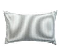 Taie d'oreiller en percale de coton Rayé Bleu Ardoise (40 x 60 cm)