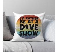 Taie d'oreiller en polyester et lin avec fermeture éclair « I'D Rather Be At A Dave Show »