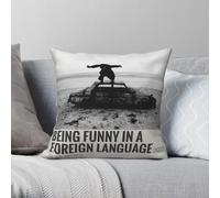 Taie d'oreiller en polyester et lin avec inscription « The 1975 Being Funny in a Foreign Language »