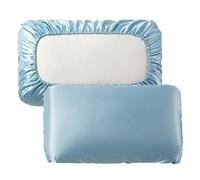 Taie d'oreiller en satin avec bande élastique - Couleur unie - Couleur 2 - Bleu ciel - 51 x 76 cm