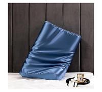 Taie d'oreiller en satin de soie pour oreiller en mousse à mémoire de forme et latex - Housse de coussin solide pour protéger les cheveux et la peau - 30 x 50 cm/40 x 60 cm (bleu marine, 1 pièce x 30