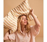 Taie d'oreiller en soie camel 51x76