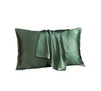Taie d'oreiller en soie de mûrier - Couleur unie - Taie d'oreiller - Taie d'oreiller - 50 x 70 cm - Vert - 40 x 60 cm