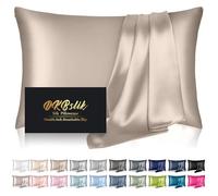 Taie d'oreiller en soie, king size, pour cheveux et peau, soie de mûrier douce, anti-acné, rafraîchissant des deux côtés, fermeture éclair dissimulée, cadeau pour homme et femme, champagne