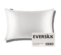 Taie d'oreiller en Soie Naturelle de mûrier: Soin des Cheveux et de la Peau - 100% Soie 22 Momme des Deux côtés - pour des Nuits Confortable et Douces Certifié Oeko-TEX® 1 Pièce Blanc 40 x 60 cm