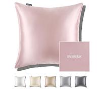 Taie d'oreiller en Soie Naturelle de mûrier: Soin des Cheveux et de la Peau - 100% Soie 22 Momme des Deux côtés - pour des Nuits Confortable et Douces Certifié Oeko-TEX® 1 Pièce Rose 60 x 60 cm