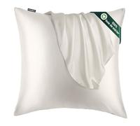 Taie d'oreiller en Soie Naturelle de mûrier: Soin des Cheveux et de la Peau - 100% Soie 22 Momme des Deux côtés - pour des Nuits Confortable et Douces Certifié Oeko-TEX® 1 Pièce Blanc 65 x 65 cm