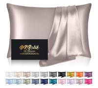 Taie d'oreiller en Soie pour Cheveux et Peau, taie d'oreiller en Soie de mûrier Douce, Anti-acné, rafraîchissante, pour Le Sommeil des Deux côtés - Taie d'oreiller en Satin de Soie Naturelle avec