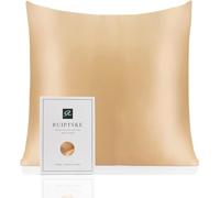 Taie d'oreiller en Soie pour Oreiller 100% Soie 22 Mommes Certifiée Oeko-TEX® Bienfaits Cheveux et Peau Anti Âge, Anti Acarien (40x40cm, Champagne)