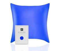 Taie d'oreiller en Soie pour Oreiller 100% Soie 22 Mommes Certifiée Oeko-TEX® Bienfaits Cheveux et Peau Anti Âge, Anti Acarien (Sapphire Blue, 65x65cm)