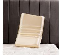 Taie d'oreiller en Soie Satinée pour Oreiller en Mousse à Mémoire et Oreiller en Latex Housse de Coussin Solide 30x50 cm 40x60 cm, Beige, 1PCx30x50cm