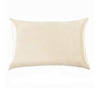 Taie d'oreiller en soie, taie d'oreiller en satin, taie d'oreiller confortable, jaune clair, 35 x 50 cm