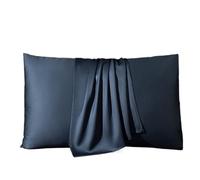 Taie d'oreiller en Soie Taie d'oreiller en Soie mûre, 2 pièces, taie Vraie, protège la Peau des Cheveux, Toutes Tailles, literie(Deep Blue,50x90cm)