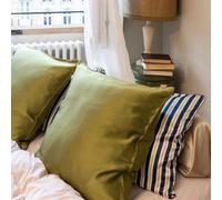Taie d'oreiller en soie vert 65x65