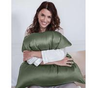 Taie d'oreiller en soie vert sauge 65x65