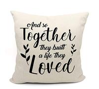 Taie d'oreiller Et Ensemble, Ils Ont Construit Une Vie Qu'Ils Aimaient. Taies d'oreiller Infroissable Housse Oreillers Respirant pour Linge De Lit Maison 45X45 Cm