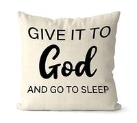 Taie d'oreiller Ferme Confie-Le À Dieu Et Va Te Coucher Protege Oreiller Résistant Housse Oreiller Respirant Housse De Coussin pour Chambre Bureau Balcon 45X45CM