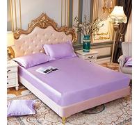 Taie d'oreiller, Feuilles de lit en Satin Lisse Solide à Double draps à Double draps à Double Nappe de Matelas élastique, taie d'oreiller 12,2 48x74cm