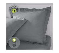 Taie D'oreiller Finition Volant Uni Coton 63x63 Cm