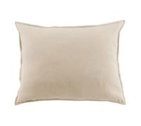 Taie d'oreiller flanelle 100% coton 50 x 70 cm CANDICE coloris Sable - L'EFFET PAPILLON - Rectangulaire - Uni