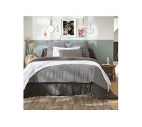 Taie d'oreiller gaze de coton imprimé vichy 60x60 Noir