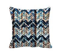 Taie d'oreiller Geometric Pattern Geo Blue Saturated Watercolor Markers Painting Housse De Coussin Résistant Housse Oreiller Respirant Protege Oreiller pour Jardin Salon Chambre 45X45CM