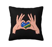 Taie d'oreiller Holding Love in Your Hands Flag of The Solomon Islands Protege Oreiller Respirant Housse De Coussin Confortable Housse Oreiller pour Salon Chambre Bureau 45X45CM