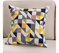 Taie d'oreiller Housse De Coussin Decoratif Coussin Canapé Nordique Broderie Carrée Câlin Coussin À Broder Coussin Coussin Salon Canapé Maigre Oreiller Ensemble-45X45Cm_Triangle De Couleur