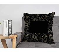 Taie d'oreiller Housse de Coussin Doodle Moon Sketch Astronaute Discover Space Luxury Meteor Astronomy Day Main Noir Enfants Comet Cosy Linen Square Housses de Coussin décoratives pour canapé-lit 18