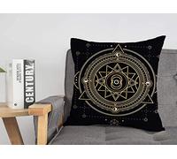Taie d'oreiller Housse de Coussin Géométrie Abstraite Sorcellerie Géométrique Horoscope Steampunk Univers Mystère Secret Cercle Chaman Oeil Cosy Lin Carré Décoratif Housses de Coussin pour Canapé Li